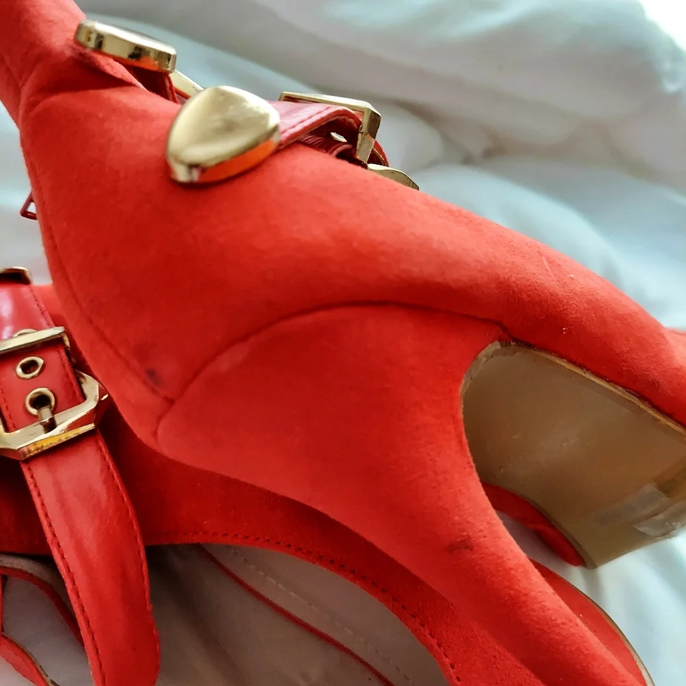Akira Open Toe Double Ankle Strap Heels - Picture 8 of 8
